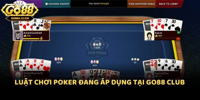 Luật chơi bài poker Go88 đang áp dụng tại Go88 Club